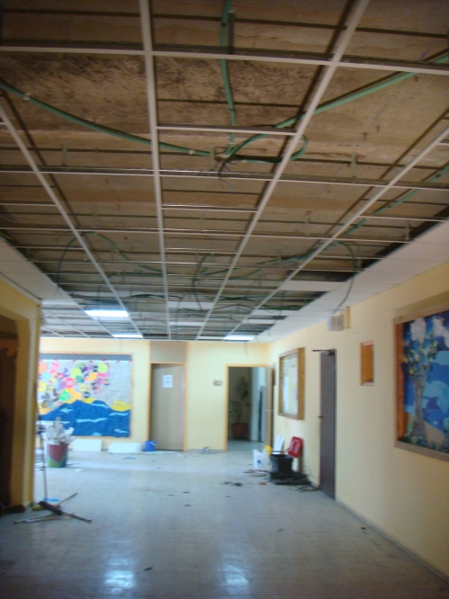 תקרה אקוסטית בבית ספר