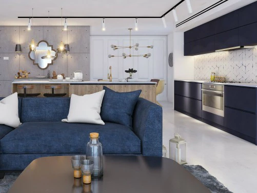 בקווים ישרים ואווירה חמימה - עיצוב דירה בקריית אונו