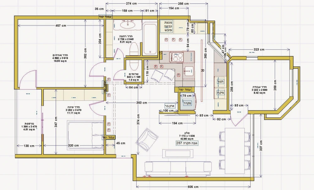 תכנית אדריכלית של דירה