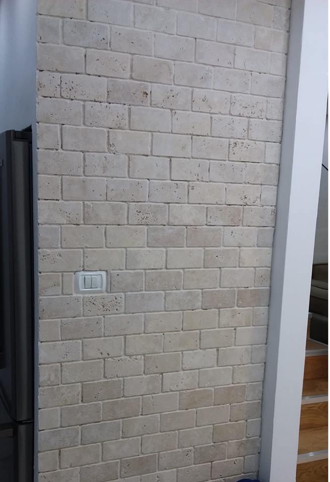 קיר בריקים בבית פרטי