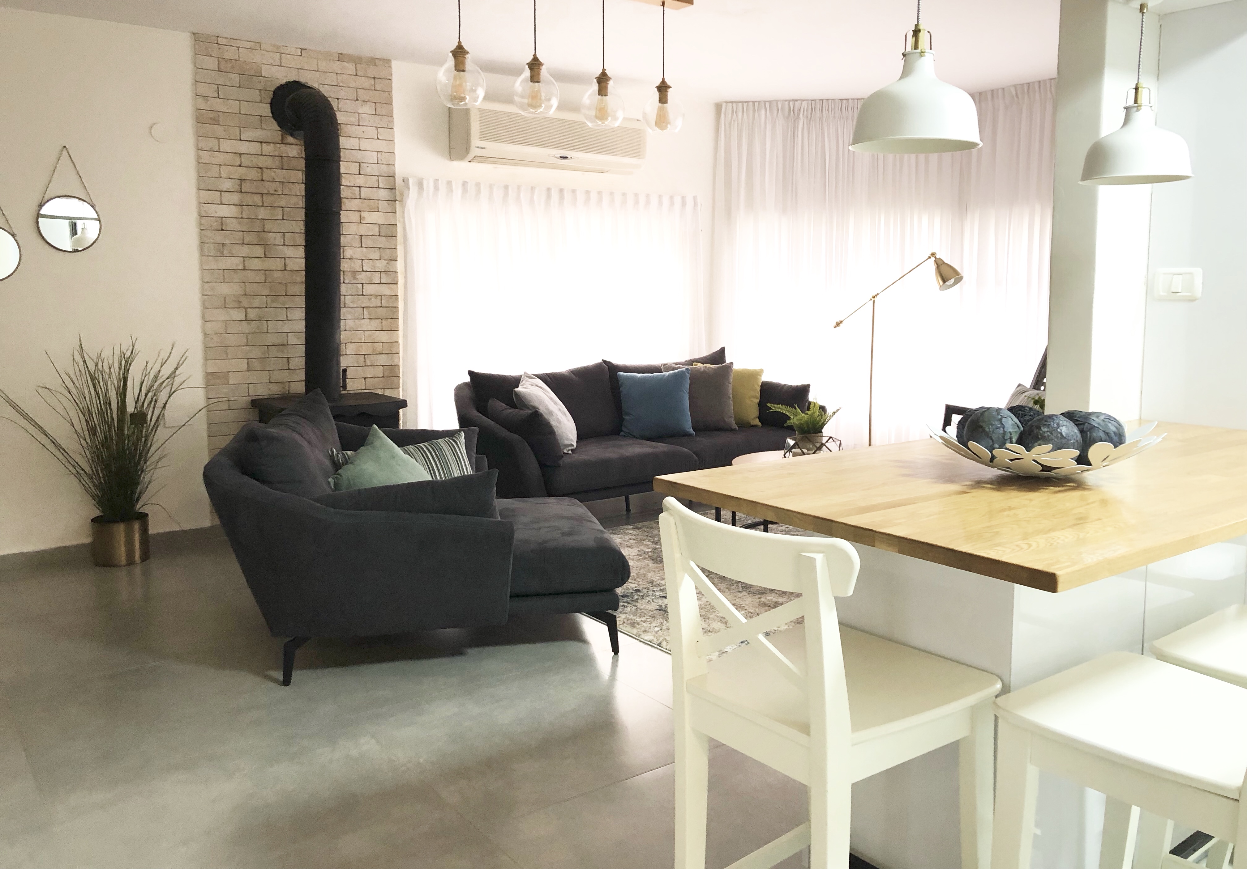 עיצוב פנים והלבשה לבית פרטי במושב אבן מנחם