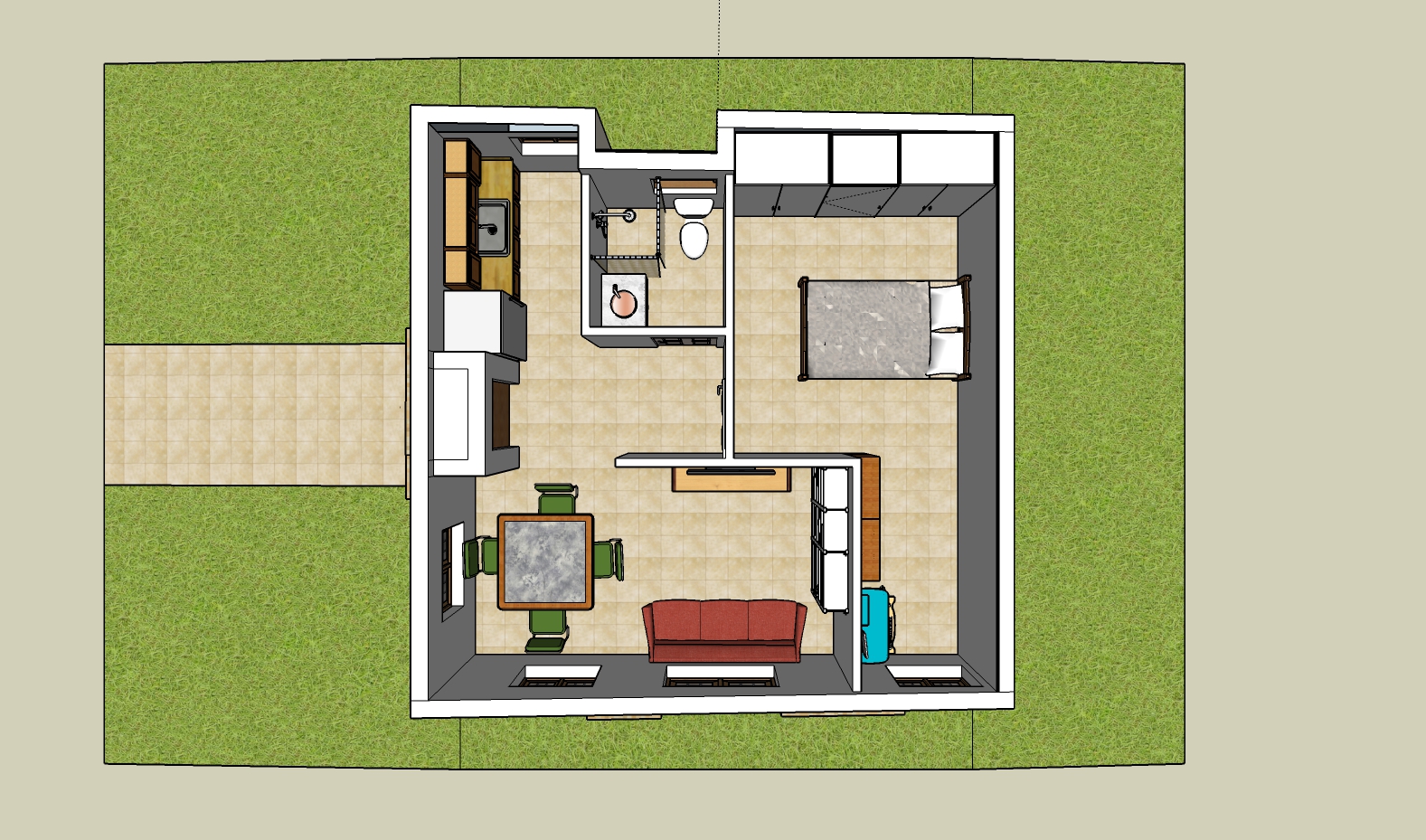 משחק של קוביה - תכנון יחידת מגורים לסטודנט או יחידת אירוח כפרי