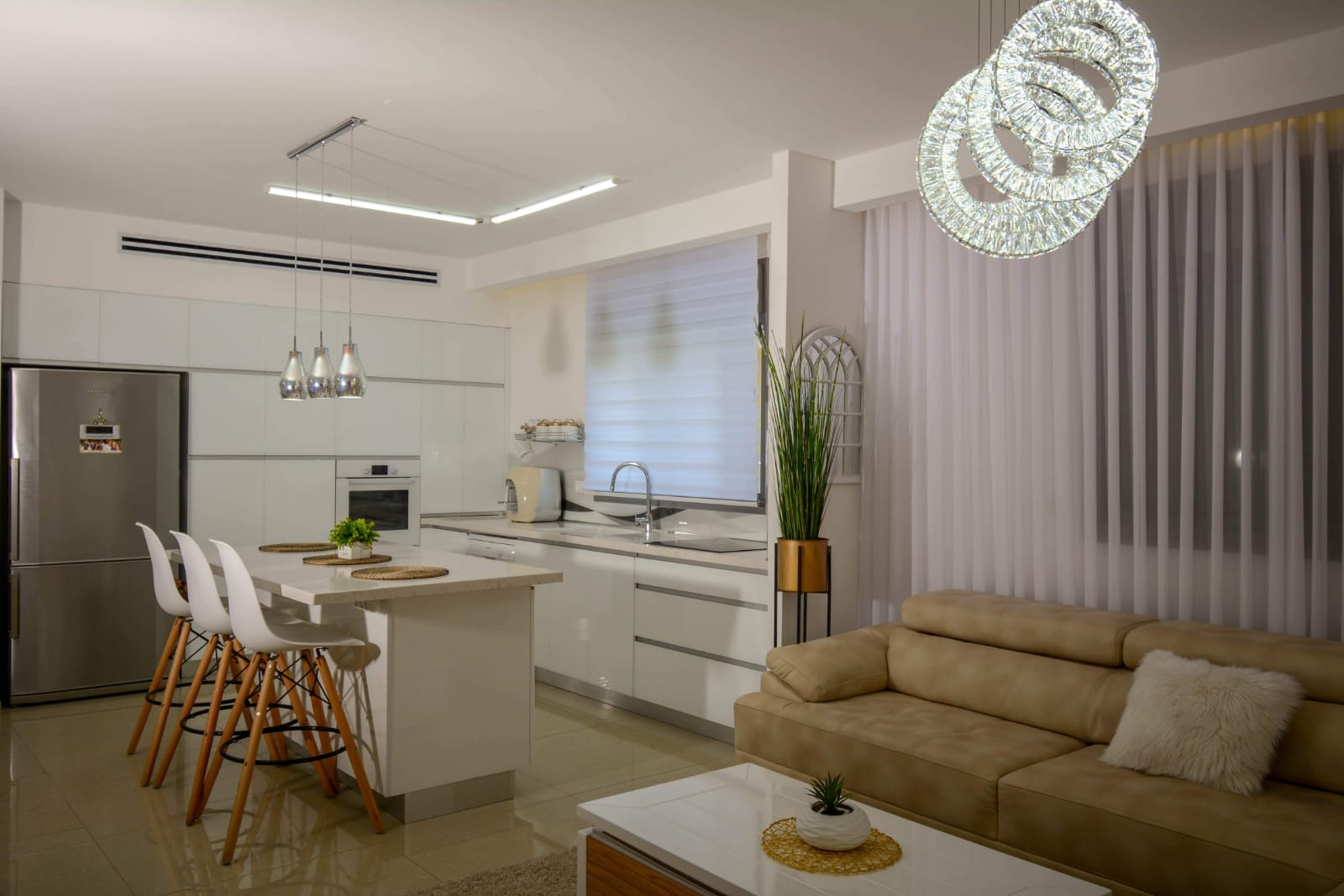 עיצוב פנים לדירת גן בקרית אתא