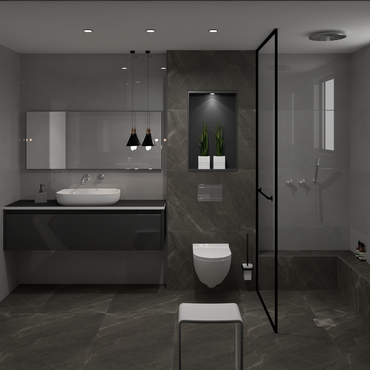 עיצובי פנים בשחור לבן ואפור