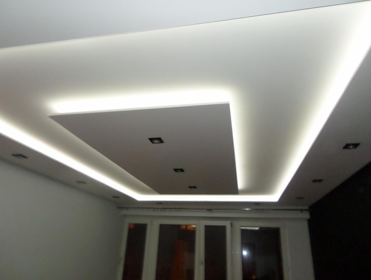 עבודות גבס עיצובי בשילוב תקרה מתוחה