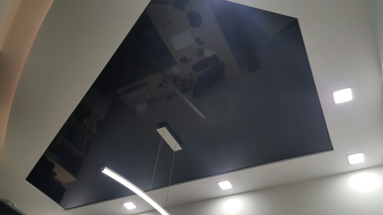 עבודות גבס עיצובי בשילוב תקרה מתוחה