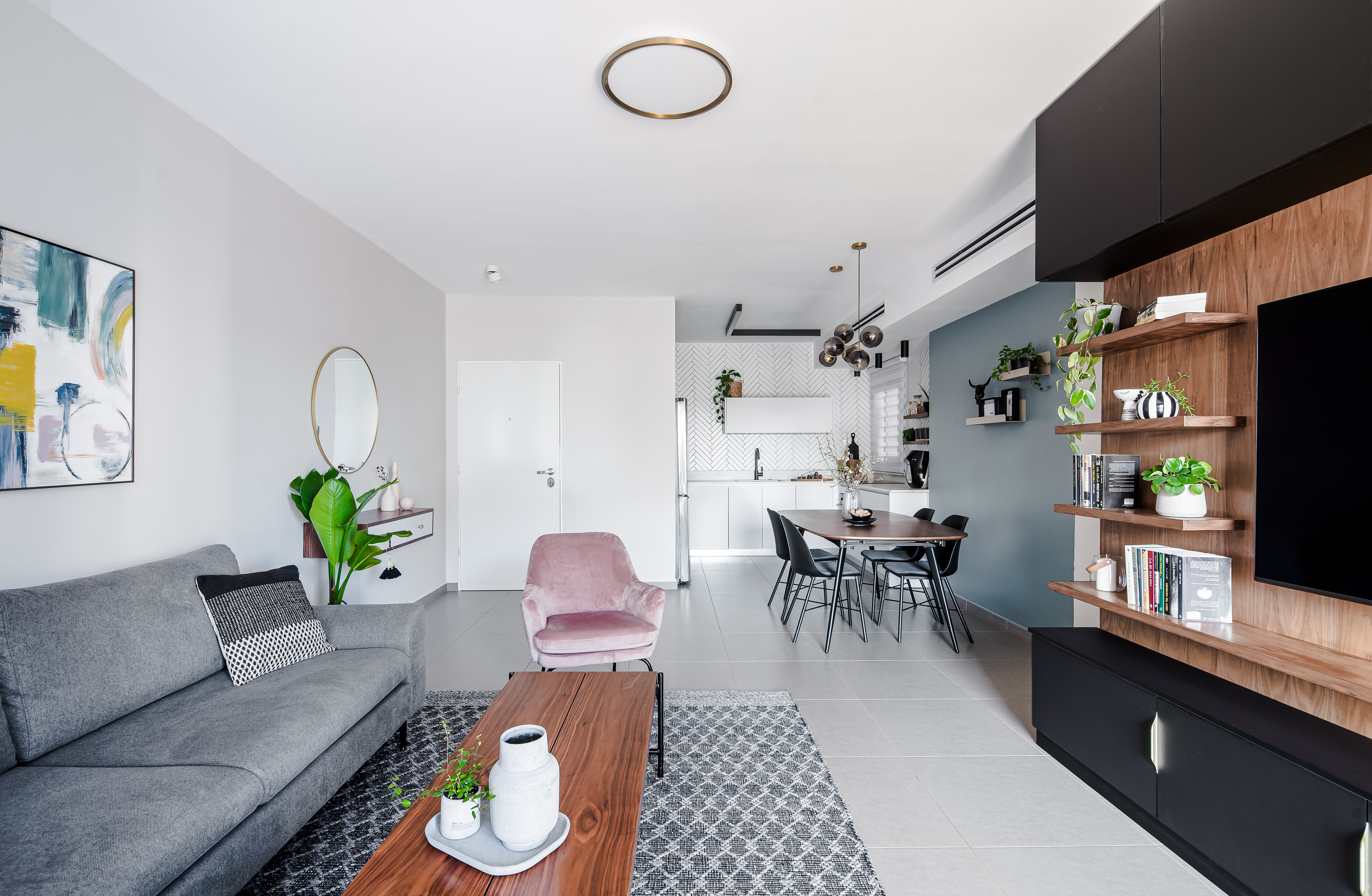 עיצוב פנים והלבשה לדירת קבלן ברחובות