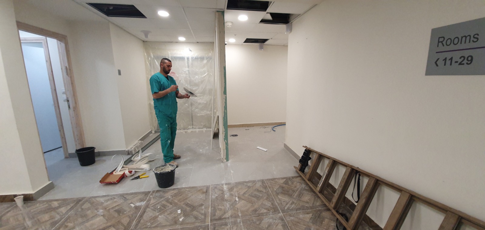 עבודות גבס במחלקת קורונה תל השומר